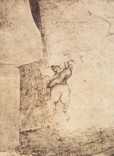 Studie eines Reiters: Zeichnung von Michelangelo, Gabinetto dei Disegni e Stampe, Uffizien, Florenz von Michelangelo Buonarroti